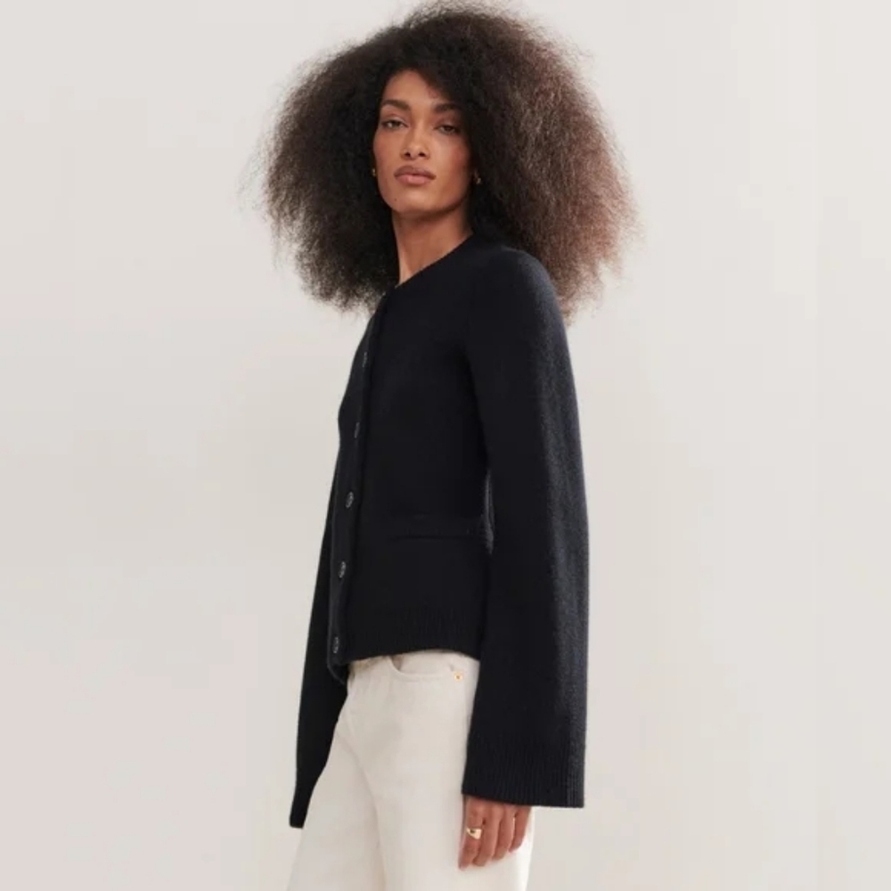 NWT Jenni Kayne Cooper Cardigan Sweater Black Medium/Small - Picture 11 of 12